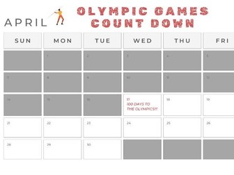 Count Down to the 2024 Olympic Games - Calendar