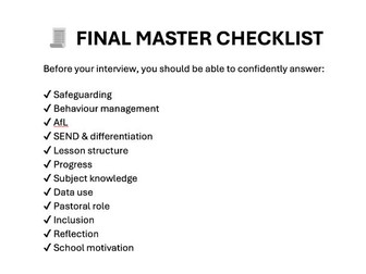 ECT Teaching Interview Checklist