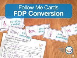 Fractions Decimals and Percentages Conversion Follow Me Cards