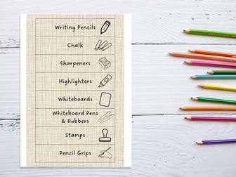 Natural Woven Classroom Tray Labels