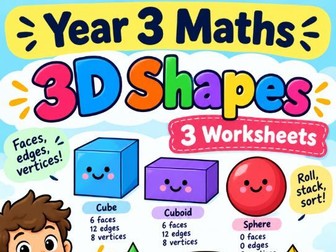 Year 3 Maths – 3D Shapes | 3 Printable Worksheets
