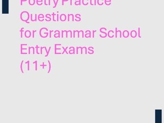 Poetry Practice Qs for 11+ Saint. Olaves St. Olaves