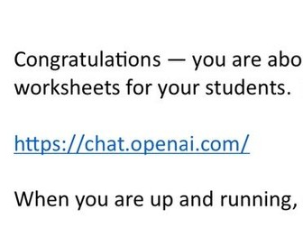 Chat-GPT Limitless Worksheet Generator