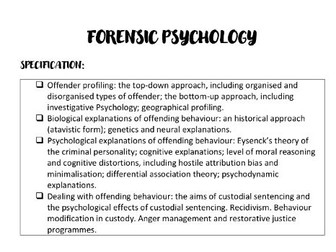 AQA A-level Forensic Psychology notes