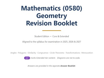 Cambridge IGCSE Maths (0580) Geometry Revision Booklet — Questions + Answers | Core & Extended