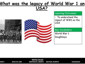 Legacy of World War 1 on USA
