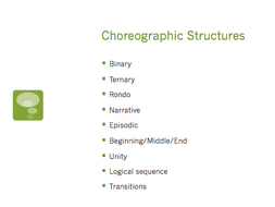new gcse dance terminology testquiz teaching resources
