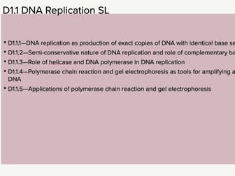 NEW IB Biology Unit D1.1 DNA Replication