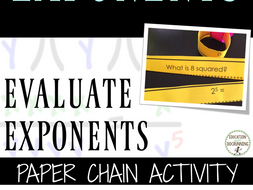 Evaluate Exponents: Practice and Review Center Activity