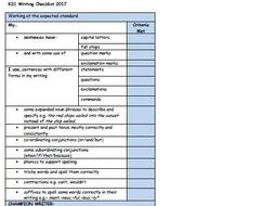 Self-Assessment Writing Checklist Year 2 end of Key stage ...