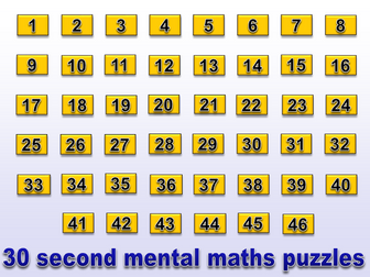 30 second mental maths puzzle