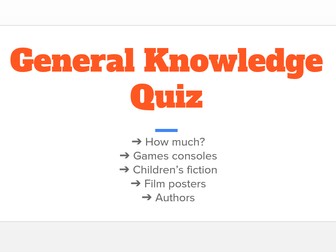 4 x General Knowledge Pub Quiz / House Quiz / Pop Quiz  2!