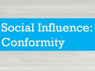 AQA A Level Psychology - Social Influence - Lesson 1