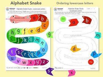 Alphabet Snake Ordering lowercase letters
