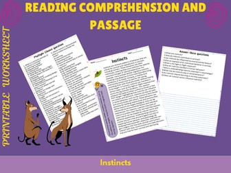 Exploring Instincts: Engaging Reading Passage with Thought-Provoking Questions