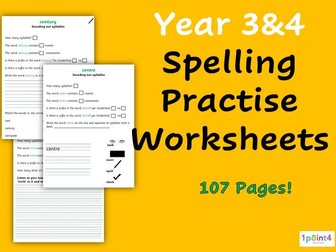 Year 3 and 4 Spelling Worksheets (Statutory Words)
