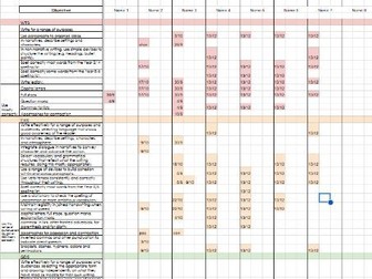 Writing Objectives Tracker EYFS - Year 6