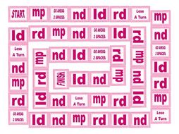 Phonics Final Consonant Clusters mp-nd-ld-rd Text Board Game