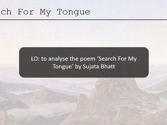 Search For My Tongue (Edexcel IGCSE English Literature)