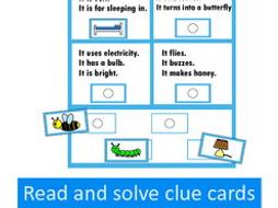 Autism and Special Education Reading Comprehension Clue Cards- US Version