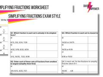 Simplifying Fractions - Exam Style Questions