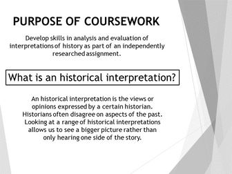 Coursework - 9 lessons - Edexcel A Level History