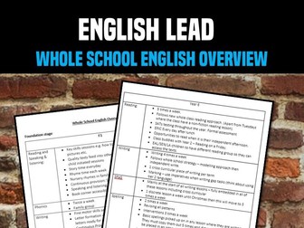 Primary English Lead - Whole School Overview