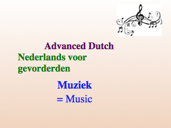 Intermediate Dutch - Music - Suitable for B2 learners.