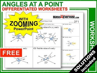 Angles around a Point (Worksheets with Answers)