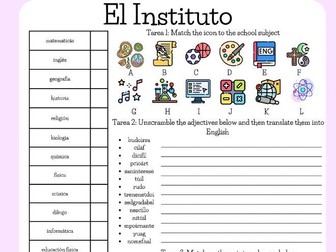 El Instituto: Spanish School Subjects