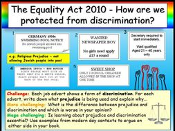 The Equality Act 2010 + Discrimination