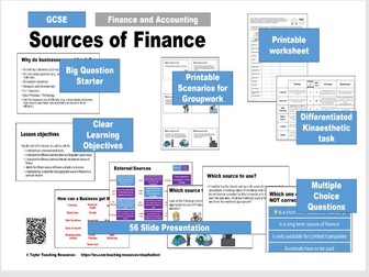 Sources of Finance - GCSE Full Lesson