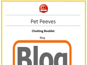 Chotting Booklet (Jane Considine Style) to use with the unit, 'Pet Peeves'