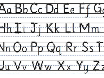 Handwriting display materials to match Little Wandle handwriting scheme