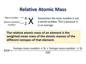 Isotopes and Relative Atomic Mass (RAM)