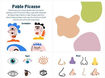 Cut and Stick Self Portrait Picasso Art Activity