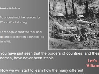World War 1 Lesson 1  - How Did it Start?