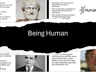 RE - Being Human - 7 lesson Unit - KS3