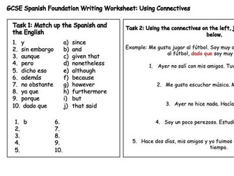 GCSE Spanish Writing: Using Connectives