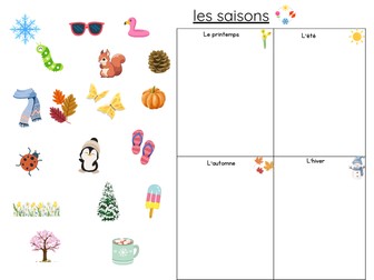 Les saisons-Seasons in French-craft activity