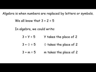 Algebra instruction and practice - upper KS2