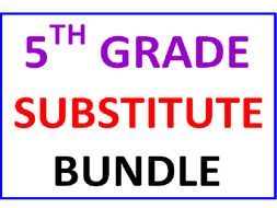 Fifth Grade Substitute BUNDLE (25 Worksheets)