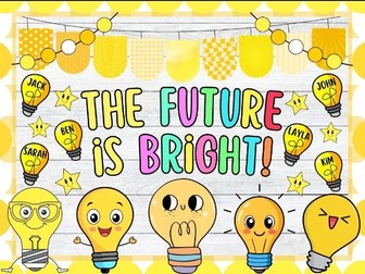 The Future Is Bright!: Bright & Back To School Bulletin Board or Door Decor Kit | August & September
