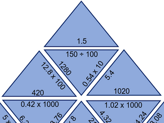 Decimal multiplication & division tarsia puzzle