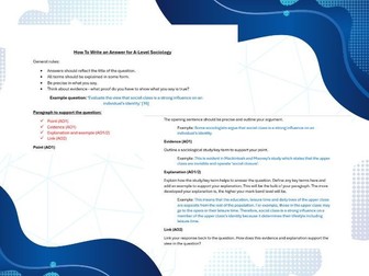 OCR A-Level Sociology| How to write an answer
