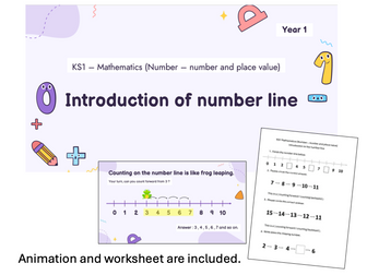 KS1- Year 1 Introduction to number line (Maths)