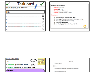 Task Card/board examples - lesson structure support