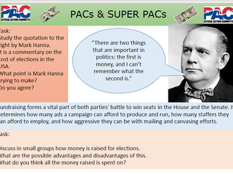 US Pressure Groups - PAC's and Super PAC's - Pressure Group Finance