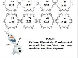 winter frozenthemed digit x digit multiplication worksheet by winter frozenthemed digit x digit multiplication worksheet by creativeclass teaching resources tes