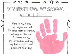 My First Day at School Handprint | Teaching Resources